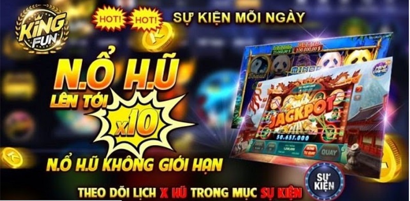 Slot game tại cổng game King Fun với tỉ lệ thắng cao ngất ngưởng